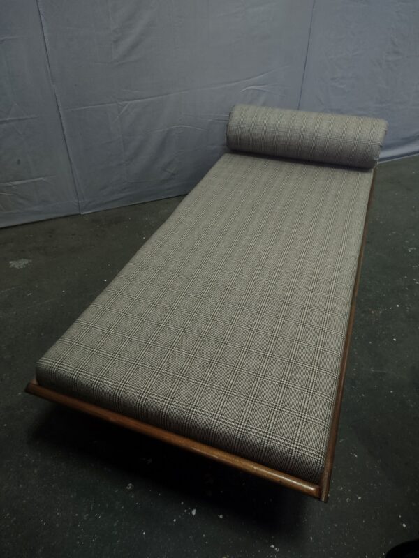 Teakhouten daybed met tweed bekleding - Afbeelding 2
