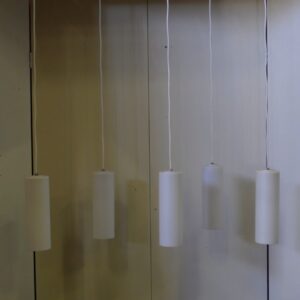 Set van vijf cilindrische opaline lampen RAAK Amsterdam